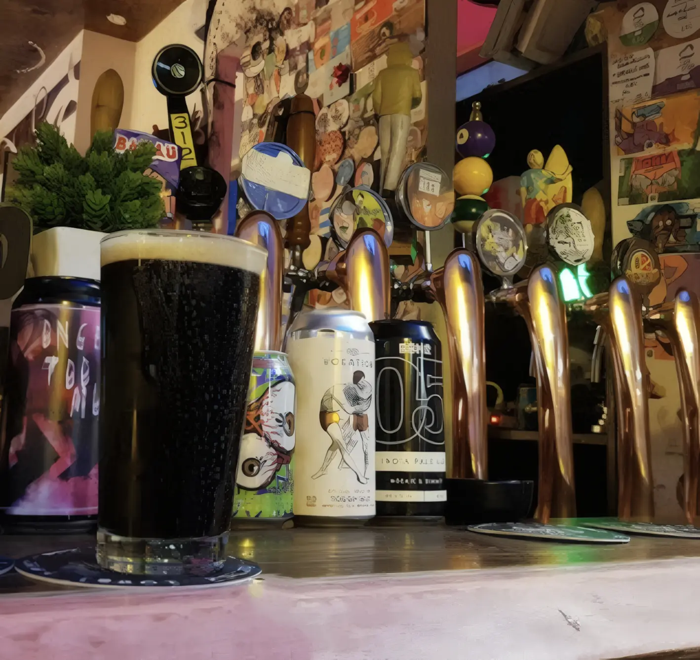 Birra scura al banco